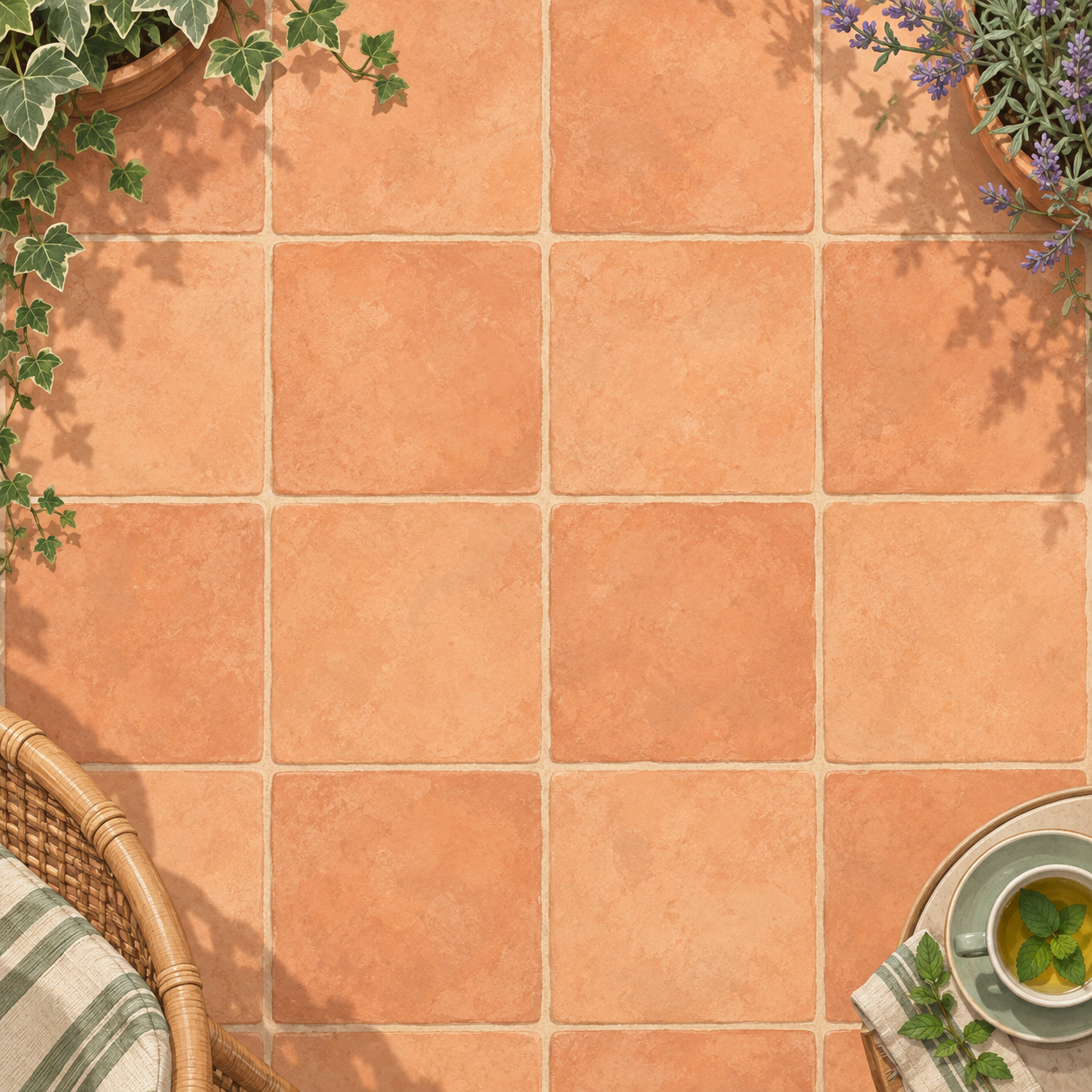 Cozy courtyard table